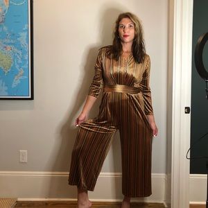 Gold Stripped Jumpsuit for Women